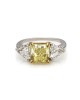 2.68ct VVS1 Fancy Yellow GIA Certified Diamond Engagement Ring Platinum/ 18KY